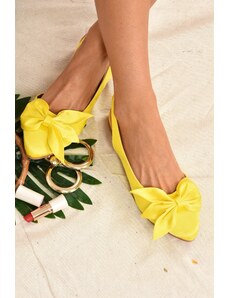 Fox Shoes Dámska balerína Balerína zo žltej látky