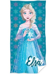 Carbotex Bavlnená plážová osuška Frozen - Ľadová kráľovná Elsa