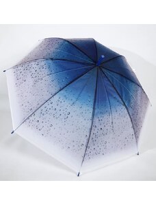 Palicový dáždnik - kvapky vody (modrá)