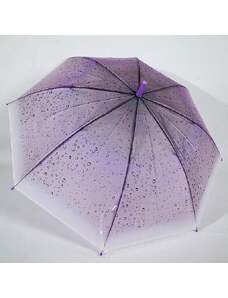 Palicový dáždnik - kvapky vody (fialová)