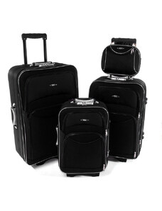 Rogal Set 4 čiernych cestovných kufrov "Standard" - veľ. S, M, L, XL