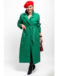 Taliansko Teddy kabát dlhý - zelený