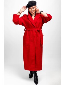 Taliansko Teddy kabát dlhý - červený