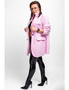 Taliansko Teddy krátky kabát/sako - ružové