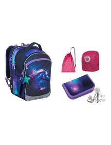 TOPGAL - školské tašky, batohy a sety TOPGAL - LargeSet-COCO24006 - fascinujúca cesta vedomostí - dievčenský školský set s jednorožcom a lesklou hviezdičkou