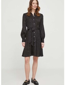 Šaty Dkny čierna farba, mini, áčkový strih, DD3JQ421