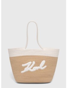 Plážová taška Karl Lagerfeld biela farba