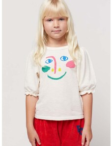 Detská bavlnená košeľa s dlhým rukávom Bobo Choses biela farba