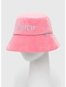 Zamatový klobúk Juicy Couture ružová farba