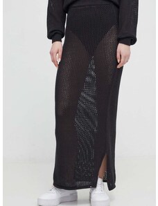Bavlnená sukňa Tommy Jeans čierna farba,maxi,rovný strih,DW0DW17878