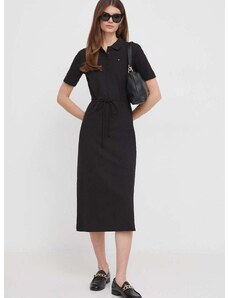 Šaty Tommy Hilfiger čierna farba,maxi,áčkový strih,WW0WW42030