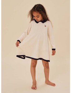 Dievčenské bavlnené šaty Konges Sløjd biela farba, mini, áčkový strih