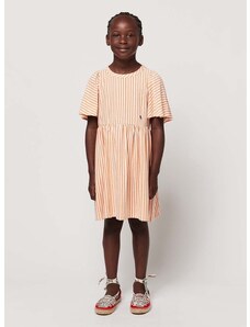 Dievčenské bavlnené šaty Bobo Choses oranžová farba, mini, áčkový strih