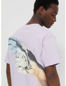 Bavlnené tričko Filling Pieces pánsky, fialová farba, s potlačou, 74434051651