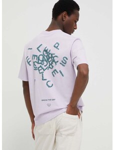 Bavlnené tričko Filling Pieces pánsky, fialová farba, s potlačou, 74405001651