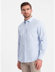 Ombre Clothing Bavlnená jasno modrá košeľa v jednoduchom prevedení V1 SHOS-0154