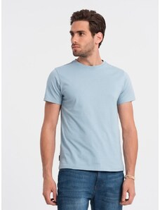 Ombre Clothing Bavlnené klasické svetlo modré tričko s krátkym rukávom V12 TSBS-0146