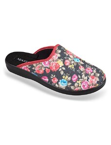 MJARTAN papuče - sivé s farebnými kvetmi