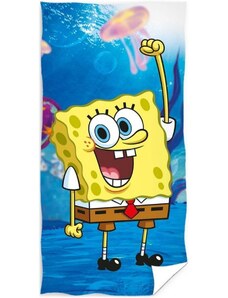 Carbotex Detská plážová osuška veselý SpongeBob - 100% bavlna - 70 x 140 cm