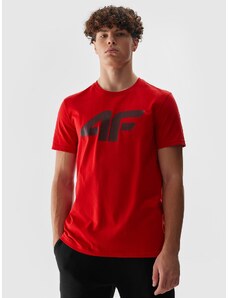 4F Pánske regular tričko s potlačou - červené