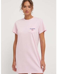 Bavlnené šaty Polo Ralph Lauren ružová farba, mini, rovný strih, 211936916