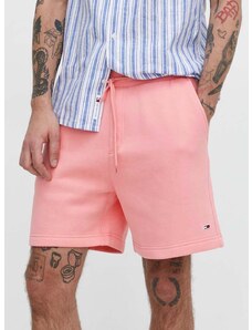 Šortky Tommy Jeans pánske,ružová farba,DM0DM18978