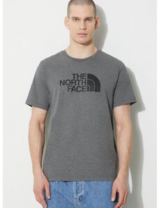 Tričko The North Face M S/S Easy Tee pánske, šedá farba, s potlačou, NF0A87N5DYY1