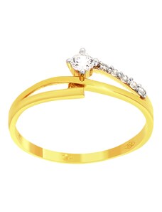iBrill Zlatý decentný dámsky prsteň s krištáľmi