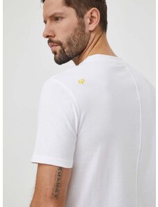 Bavlnené tričko Desigual pánsky, biela farba, jednofarebný, 24SMTK13