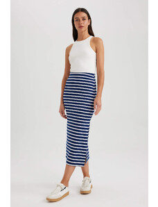 DEFACTO Striped Regular Waist Ribbed Camisole Midi Skirt