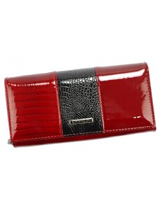 Dámska kožená peňaženka červeno/čierna - Cavaldi Fluorenca červená