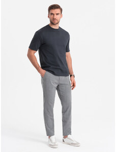 Ombre Men's classic cut pants in a delicate check - grey
