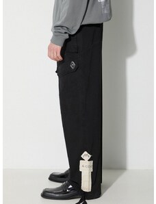 Bavlnené nohavice A-COLD-WALL* ANDO CARGO PANT ACWMB209A, čierna farba, strih cargo