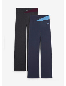 bonprix Strečové nohavice, bavlnené, rozšírené, (2 ks v balení), farba čierna