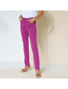 Blancheporte Rovné strečové nohavice pre vyššiu postavu purpurová 036