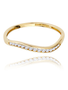 MINET Zlatý prsteň s bielymi zirkónmi Au 585/1000 veľkosť 53 - 1,10g