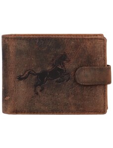 Pánska kožená peňaženka hnedá - Bellugio Yeryss Kůň hnedá