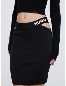 Sukňa HUGO čierna farba,mini,puzdrová,50507906