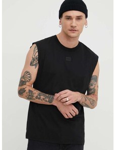 Bavlnené tričko HUGO pánske,čierna farba,50505531