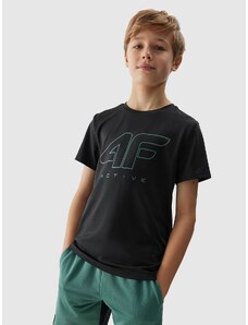 4F Chlapčenské rýchloschnúce športové tričko - čierne