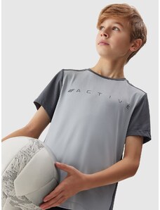 4F Chlapčenské rýchloschnúce športové tričko - šedé