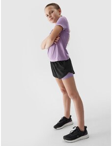 4F Dievčenské rýchloschnúce športové šortky - čierne