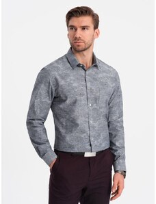 Ombre Clothing Trendy flanelová šedá košeľa V3 SHCS-0157