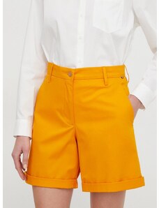 Šortky Tommy Hilfiger dámske, oranžová farba, jednofarebné, vysoký pás, WW0WW41769