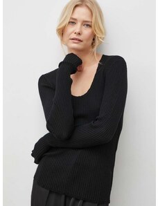 Vlnený sveter By Malene Birger dámsky, čierna farba, tenký