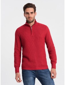 Ombre Clothing Elegantný pánsky sveter v červenej farbe V8 SWZS-0105