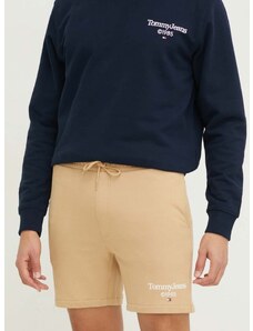 Bavlnené šortky Tommy Jeans béžová farba,DM0DM19153
