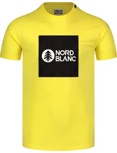 Nordblanc Žlté pánske bavlnené tričko SQUARED