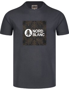Nordblanc Šedé pánske bavlnené tričko SQUARED