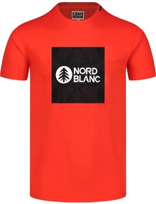 Nordblanc Oranžové pánske bavlnené tričko SQUARED